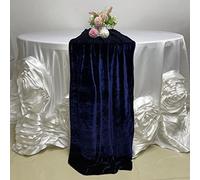 Luchuan Navy Blue Velvet Table Runner, 11ft Luxurious Wedding Reception Decorations Soft Velvet Fabric, Table Runner Overlay for Wedding Event Table Decorations (Navy Blue, 20X132inch)