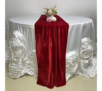 Luchuan Red Velvet Table Runner, 11ft Luxurious Wedding Reception Decorations Soft Velvet Fabric, Table Runner Overlay for Wedding Event Table Decorations (Red, 20X132inch)
