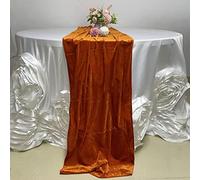Luchuan Velvet Table Runners, 11Ft Wedding Reception Orange Table Runners Soft Velvet Fabric and Wedding Event Table Decorations (Orange, 20X132inch)