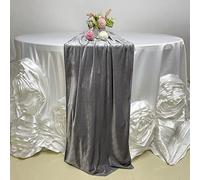 Luchuan Velvet Table Runners, 11ft Luxurious Wedding Reception Decorations Table Runners Soft Velvet Fabric, Table Runners Overlay for Wedding Event Table Decorations (Grey, 20X132inch)