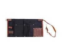 Luchuan Waterproof Waxed Canvas Tool Apron With the Adjustable Genuine Leather Belt (Black)