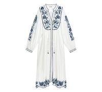 Lucia Embroidered Dress Ecru