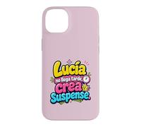 Lucía no llega tarde, crea suspense humor frase divertida Case for iPhone 14 Plus
