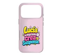 Lucía no llega tarde, crea suspense humor frase divertida Case for iPhone 17 Pro