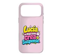 Lucía no llega tarde, crea suspense humor frase divertida Case for iPhone 17 Pro Max