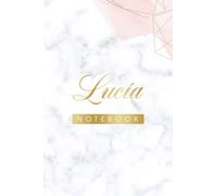 Lucía Notebook: Pink, Cute Heart, Personalized Name, Cute pug journal for Lucía Blank lined Cute Notebook: A colorful 6x9" (15.24cm x 22.68cm) A5 Notebook with 120 blank lined pages