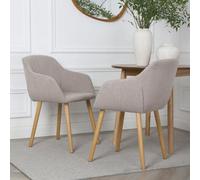 Luciano - Dining Chairs In Premium Textured Linen Set Of 2 Beige