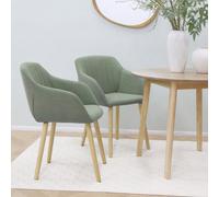 Luciano - Dining Chairs In Premium Textured Linen Set Of 2 Green