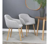 Home Garden Direct Luciano - Dining Chairs In Premium Textured Linen Set Of 2 Grey, Grey