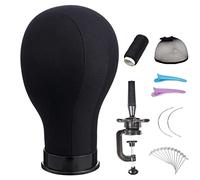lucicass Wig Head 24Inch Canvas Block Head Wig Stand with Mannequin Head for Making Wigs Display Styling