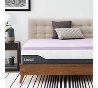 LUCID 2 Inch Lavender Infused Memory Foam Mattress Topper-Ventilated Design-Twin XL Size