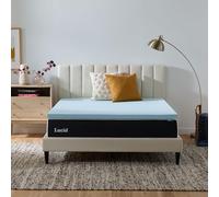 LUCID 2 Inch Mattress Topper Full - Gel Infused Memory Foam - Memory Foam Mattress Topper Full - Ventilated Design - CertiPur Certified