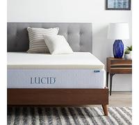 LUCID 2 Inch Traditional Foam 2.0 Mattress Topper, Twin Ivory