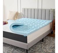 LUCID 3 Inch 5 Gel Memory Foam Plush - Cooling Targeted Convoluted Comfort Zones Mattress Topper, Full