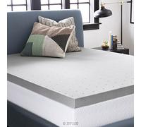 LUCID 3 Inch Bamboo Charcoal Memory Foam Mattress Topper - King