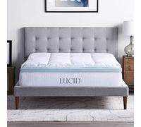 LUCID 4 Inch Down Alternative Gel Memory Foam Mattress Three Toppers in One, King