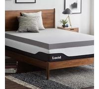 LUCID Bamboo Charcoal Memory Foam Mattress Topper 10 cm - Mattress Topper 90 x 190 cm