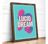 Lucid Dream Modern Framed Wall Art Print A3 (42×29.7cm) Walnut, Wall Decor for Living Room, Bedroom, Office & Home, Ready to Hang, Art Gift