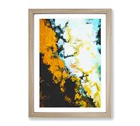Lucid Dreams Abstract Framed Print for Living Room Bedroom Home Office Décor, Wall Art Picture Ready to Hang, Oak A4 Frame (34 x 25 cm)