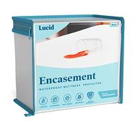 LUCID Encasement Mattress Protector - Completely Surrounds Mattress for Waterproof Protection, White, California King