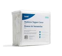 LUCID Mattress Topper Cover - Soft and Breathable - Machine Washable - Non-Slip (Topper Not Included) - King Size (150 x 200 cm), 5 cm