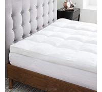 LUCID Ultra Soft 7.5cm Microfiber Mattress Topper - 3 inch thick - Breathable Cotton Percale Cover - Secure Straps - Quilted Mattress Pad