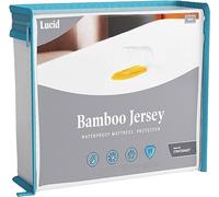 LUCID Waterproof Mattress Protector Super King - Extra deep fitted - Premium Rayon from Bamboo Jersey - Ultra Soft - Super King (180 x 200 cm), White