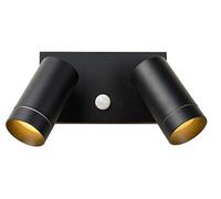 LUCIDE 30 - Wall Spotlight/Wall Light Indoor/Outdoor - 2xGU10 - IP54 - Motion Sensor - Black