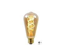 Lucide 4W Very Warm White LED Decorative Filament Squirrel Cage Bulb with Dusk to Dawn Sensor Screw Cap