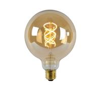 Lucide 5W Led Dimmable Amber Decorative Filament 125mm Globe Bulb - Screw Cap 2200K Candlelight