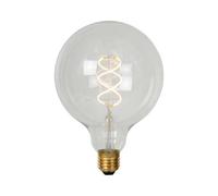 Lucide 5W Spiral Led Dimmable Clear Decorative Filament 125mm Globe Bulb - Screw Cap 2700K Warm White