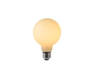 Lucide 5W Very Warm White Dimmable LED Opal Decorative Filament 80mm Globe Bulb