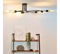 Lucide 8-bulb ceiling light Lester, black