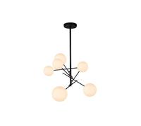 Lucide Alara 6 Arm LED Glass Ceiling Pendant In Black Finish