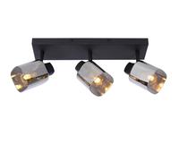Lucide 'ALION' Dimmable Stylish Rotatable Indoor Ceiling Spotlight Bar 3xE14 in Black Lucide Black
