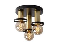 LUCIDE ANAKA - Flush Ceiling Light - Ø 30 cm - 3xE27 - Black