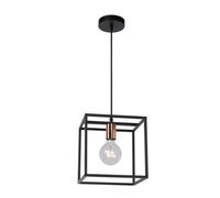 Lucide Arthur Modern Cube Pendant Light - 1Xe27 - Black - Special Offer