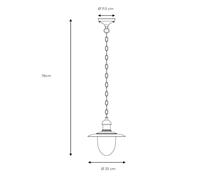 Lucide Aruba outdoor hanging light, black