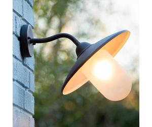 Lucide Aruba outdoor wall light, Ø 30 cm, rusty brown