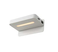 Lucide Atkin Modern Bedside Lamp - Led - 1X6W 3000K - With Usb Charging Point - White