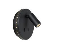 Lucide 'BENTJER' Modern Non Dimmable Tiltable Stylish Reading Wall Light in Black Lucide Black