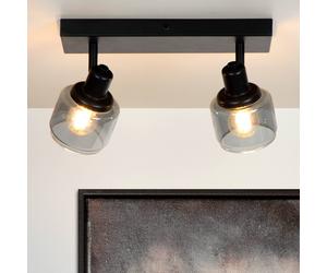 Lucide Bjorn downlight 2-bulb black/smoky grey