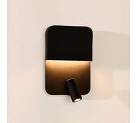 Lucide Boxer Wall Fitting with LED Reading Light and USB Charging Port In Black Finish