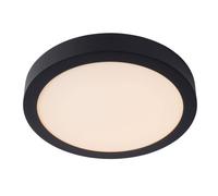 Lucide 'BRICE' Dimmable Stylish Round Bathroom LED Flush Ceiling Light in Black Lucide Black