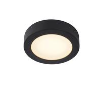 Lucide 'BRICE' Dimmable Stylish Round Bathroom LED Flush Ceiling Light in Black Lucide Black