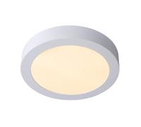 Lucide 'BRICE' Dimmable Stylish Round Bathroom LED Flush Ceiling Light in White Lucide White