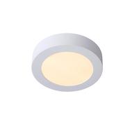 Lucide 'BRICE' Dimmable Stylish Round Bathroom LED Flush Ceiling Light in White Lucide White
