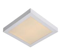 Lucide 'BRICE' Dimmable Stylish Square Bathroom LED Flush Ceiling Light in White Lucide White