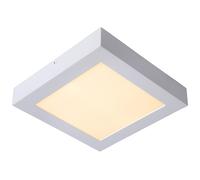 Lucide 'BRICE' Dimmable Stylish Square Bathroom LED Flush Ceiling Light in White Lucide White