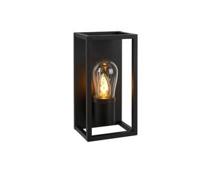 Lucide Carlyn Single Light Flush Bathroom Wall Fitting In Black Finish